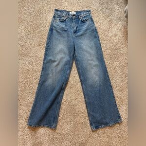 Reformation Blue Flare Wide Leg Jeans